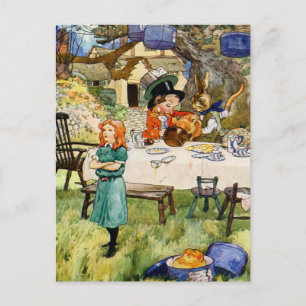 Alice och Mad Hatters Tea Party Vykort