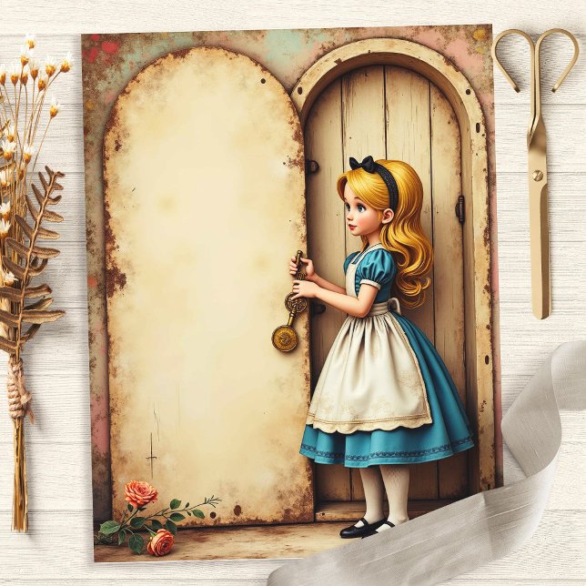 Alice och nyckeln som öppnar dörren Scrapbookpappe (Skapare uppladdad)