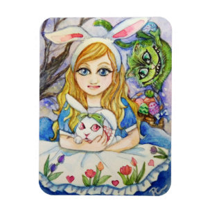 Alice och Påskhare Magnet