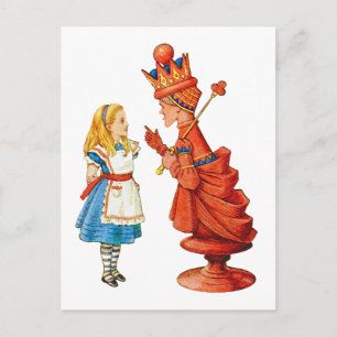 Alice och Red Queen i Wonderland Vykort
