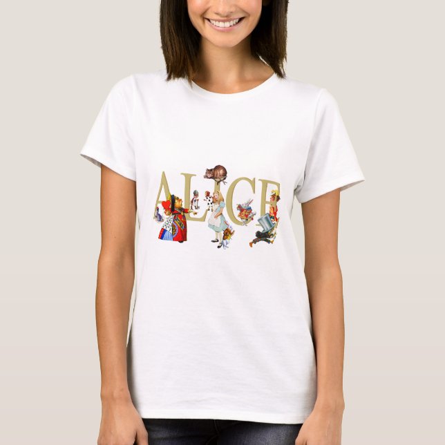 Alice och underland och vänner tee shirt (Framsida)