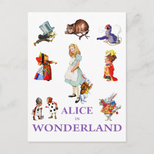 Alice och vänner från Wonderland Vykort