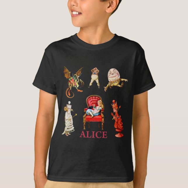 Alice och vänner genom Tittar glas T-shirt (Framsida)