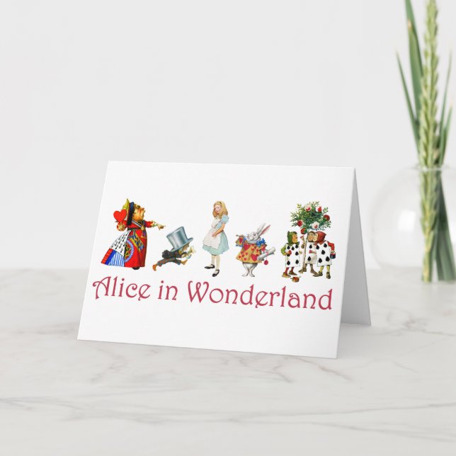 Alice och vänner i underland helgkort (Framsida)
