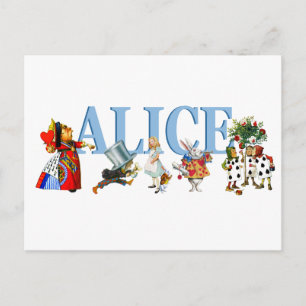 Alice och vänner i Wonderland Vykort