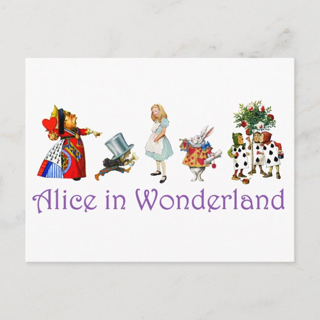 Alice och vänner i Wonderland Vykort (Framsida)