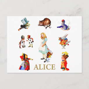 Alice och vänner i Wonderland Vykort