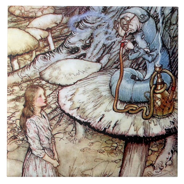 "Alice och vattenpelaren" av Arthur Rackham Kakelplatta (Framsidan)