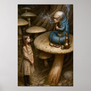 Alice Och vattenpipesmugande fjäril Poster