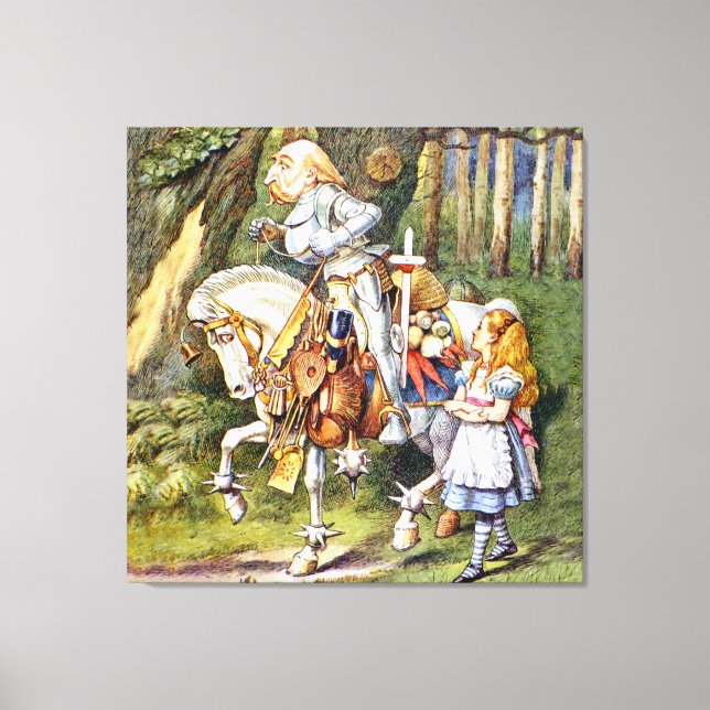 Alice och Vita Knight i Wonderland Canvastryck (Framsida)
