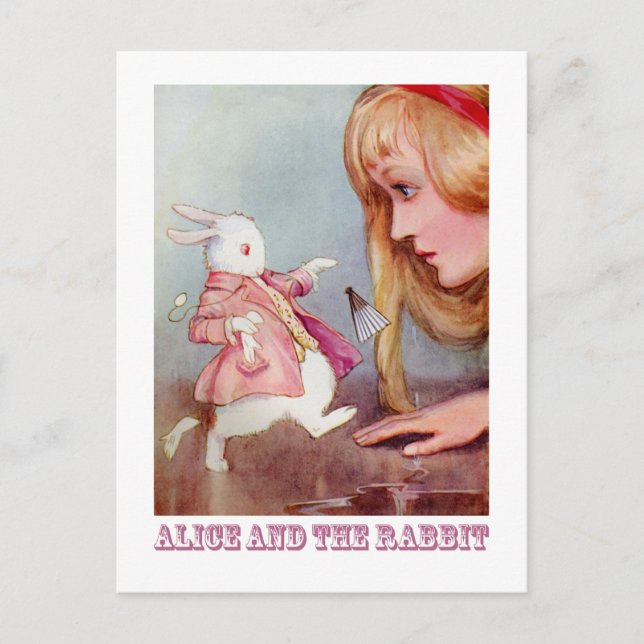 ALICE OCH WHITE RABBIT VYKORT (Framsida)