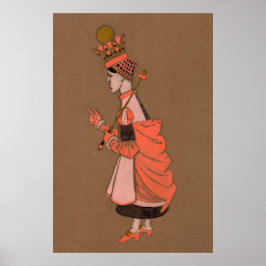 Alice och Wonderland Forest Character Painting-3 Poster