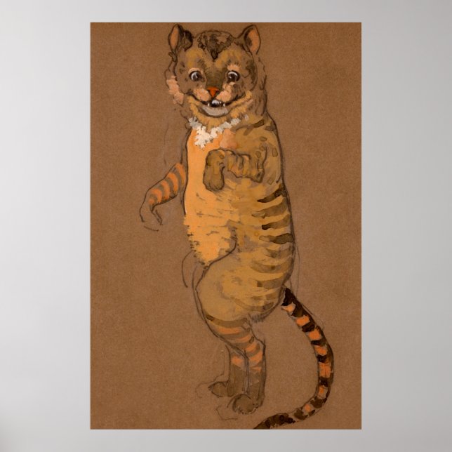 Alice och Wonderland Forest Character Painting-9 Poster (Framsidan)