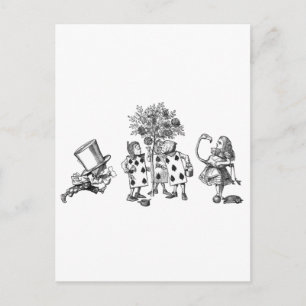 Alice och Wonderland Gang i Black & White Vykort