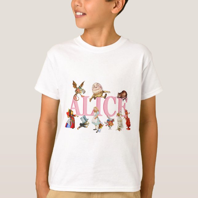 Alice och Wonderland och Friends. T-shirt (Framsida)