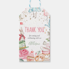 Alice Onederland Mad Tea Party Girl First Birthday Presentetikett