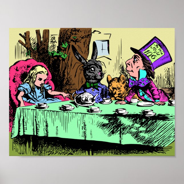 Alice på Hattmakarens Tekalas Poster (Framsidan)