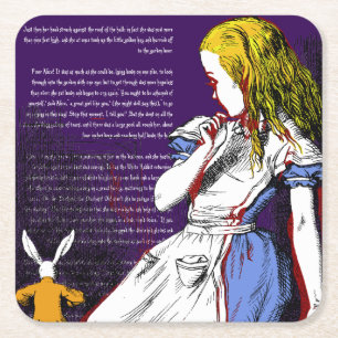 Alice på Wonderland Square Papper Underlägg Kvadrat