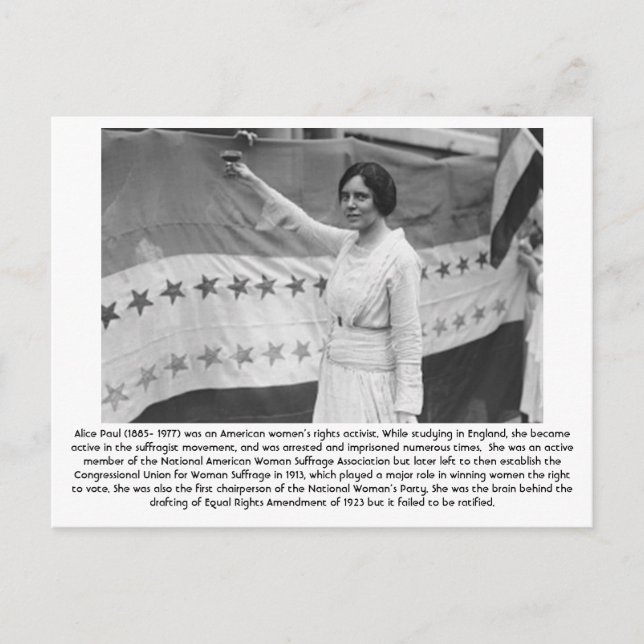 Alice Paul - Feminist Vykort (Framsida)