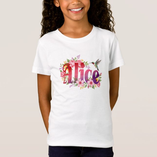 Alice - Personalised Shirt  - For Kids T (Framsida)