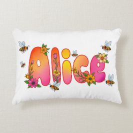 Alice- Personalized Bee Pillow Prydnadskudde