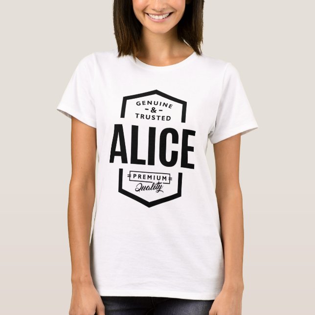 Alice Personlig Namn Birthday T Shirt (Framsida)