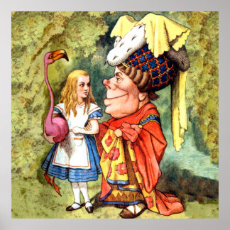 Alice Plays Flamingo Croquet med Duchess Poster