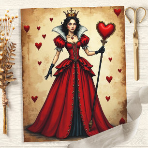 Alice Queen of Hearts Hearts Scrapbook Papper