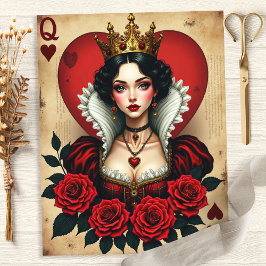 Alice Queen of Hearts Rosor Scrapbookpapper
