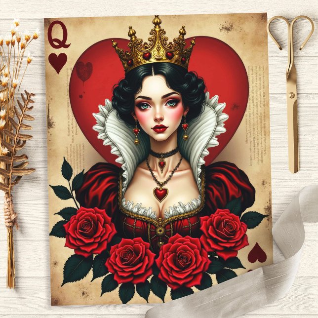 Alice Queen of Hearts Rosor Scrapbookpapper (Skapare uppladdad)