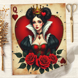 Alice Queen of Hearts Spela upp kortskrapbok Pappe