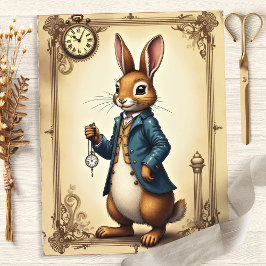 Alice Rabbit Porträtt Scrapbookpapper