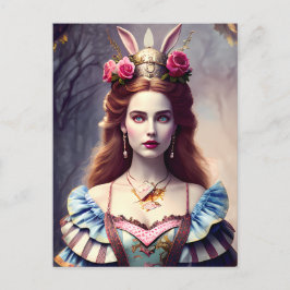 Alice, rabbit Queen Postcard Vykort