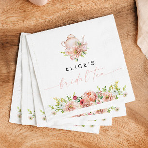 ALICE Röda Blommor Bröllops Tea Party Brunch Showe Pappersservett