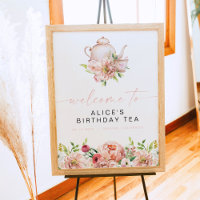 ALICE Röda Blommor Födelsedags Te Brunch Välkommen