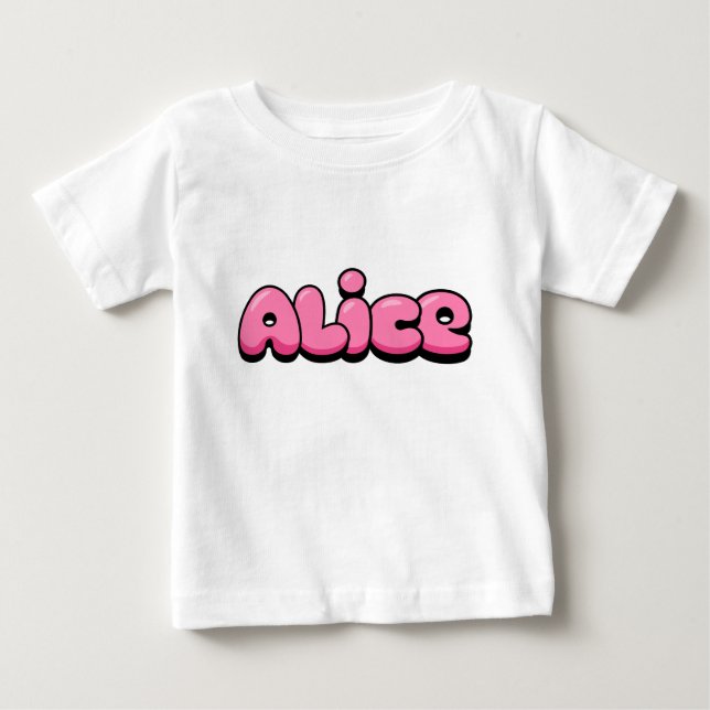 Alice Rosa Baby T-Shirt (Framsida)