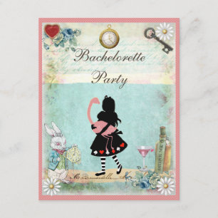 Alice & Rosa Flamingo & Martini Bachelorette Party Inbjudningar