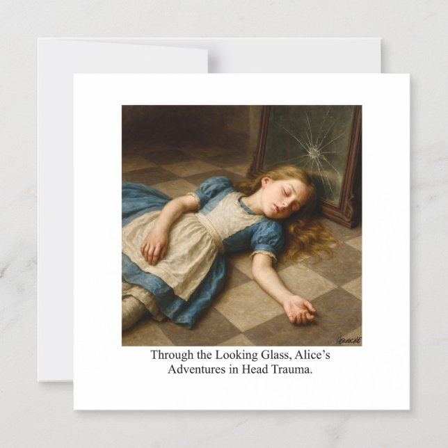 Alice’s Adventures in Head Trauma  Magnetisk Inbjudningskort (Framsida)