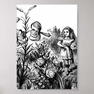 Alice samtal med trädgårds- blommor poster