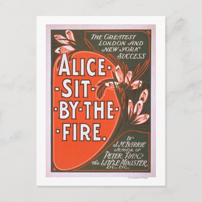 Alice Sit vid Fire Underbar London Play Poster Vykort (Framsida)