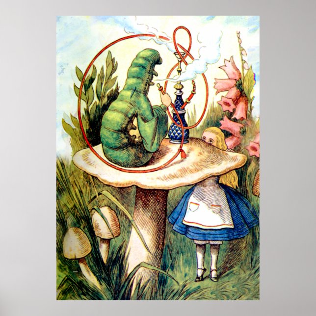 Alice söker råd från en vattenpelare poster (Framsidan)