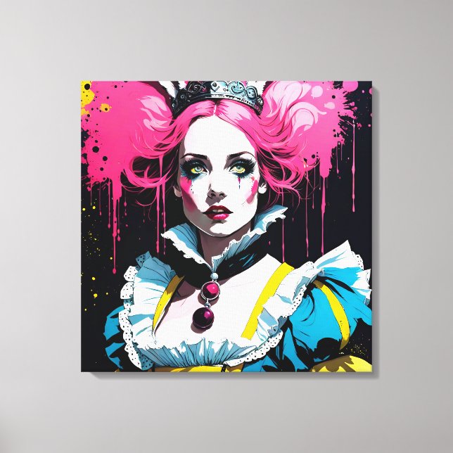 Alice som kanin med Rosa Hair Canvastryck (Framsida)