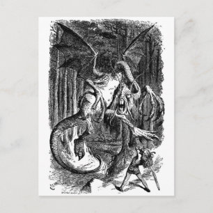 Alice som slåss Jabberwockyen Vykort