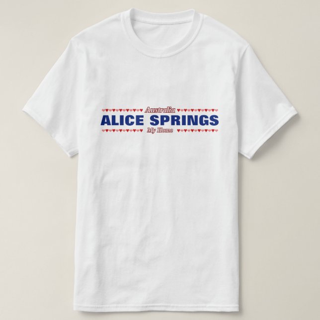 ALICE SPRINGS - mitt hem - Australien; Hjärtor T-shirt (Design framsida)