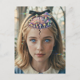 Alice Svampar Glitch Vykort