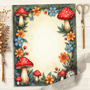 Alice Svampar och Klocka Scrapbookpapper