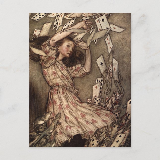 Alice Swarmed med spelkort Vykort (Framsida)