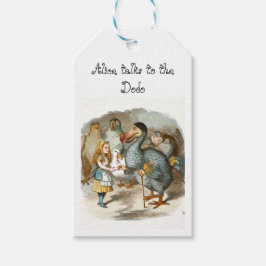 Alice talar med Dodo Presentetikett