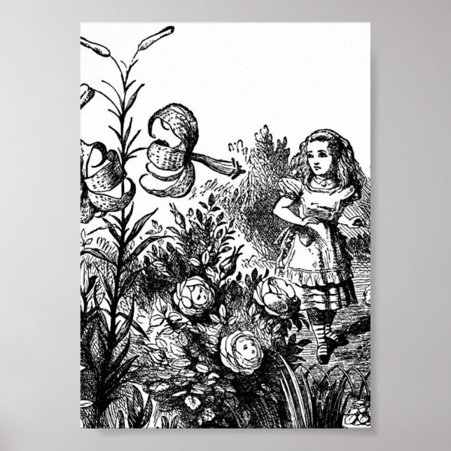 Alice talar med Garden Flowers Poster (Framsidan)