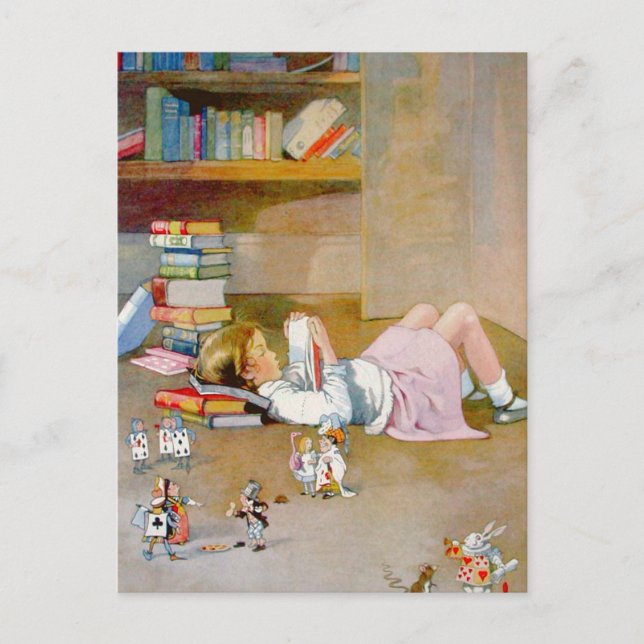 Alice tar en Resa till Wonderland Vykort (Framsida)